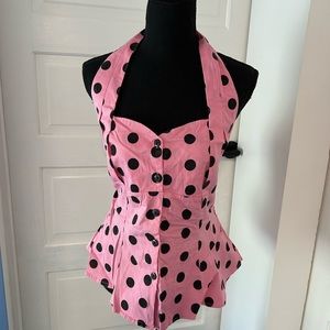 HELL BUNNY | polka dot halter top
